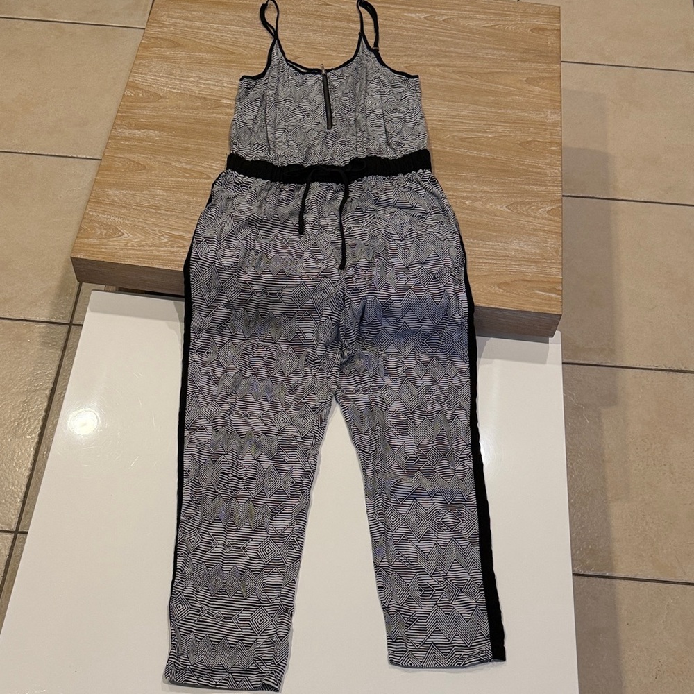 Material Girl Black and White Patterned Jumpsuit
